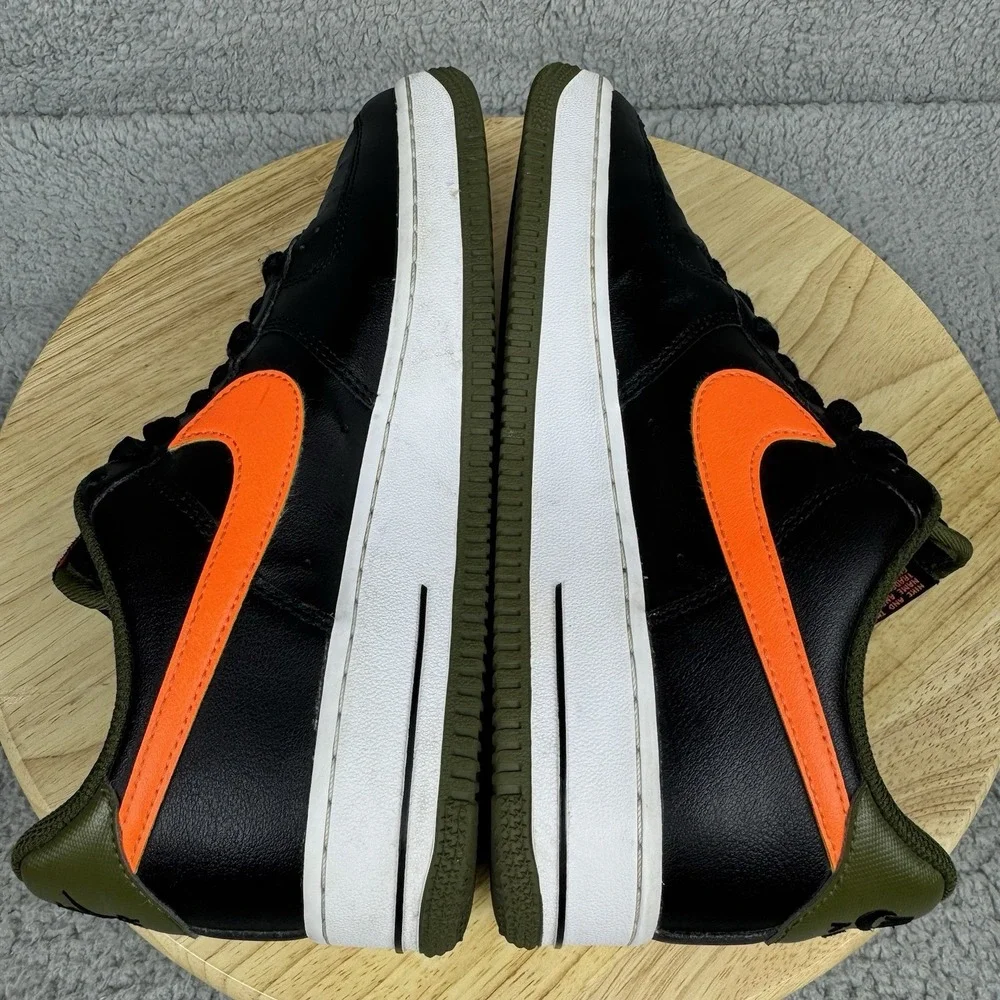 Nike Air Force 1 '07 LV8 Hoops Mens 8 Womens 9.5 Black Total Orange Halloween